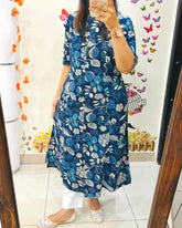 Launching Designer Co-erd set in Aline kurti pattern paired with Ankle length pant